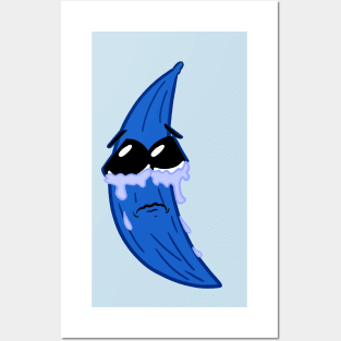 Lonely Crying Blue Banana You Hurt My Peelings Posters and Art